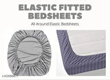 Glace cotton fitted single bedsheet with geometric design, 210 thread count, ideal for summer. Product by HRUDAYA HOME