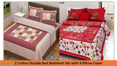 Jaipuri cotton bedsheets and pillow covers, double queen size, 160 thread count, Indian-crafted Jaipuri design