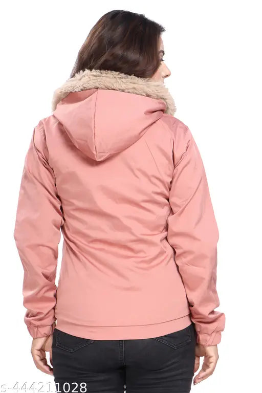 Solid nylon hooded sweatshirt, women's style and comfort in one, hooded design on display