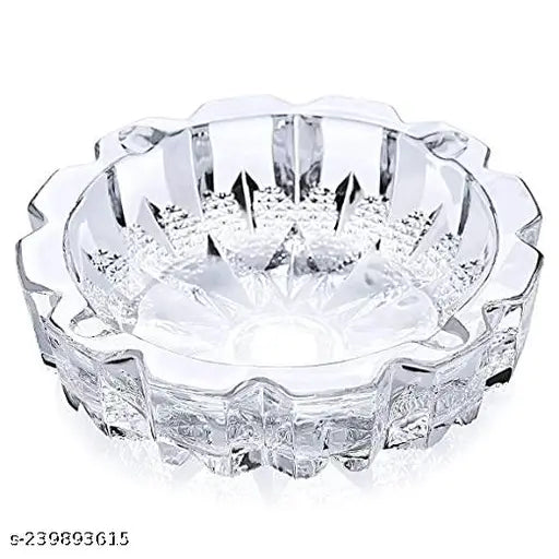 Sunrise glass ashtray, decorative smoke collectible for table, Indian-made 10x10x10 inch glass ashtray