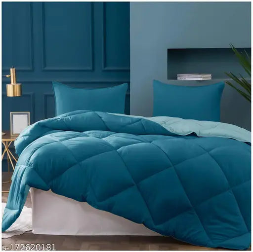Teal-Sky reversible microfibre king comforter, premium luxury 250 GSM for heavy winter use