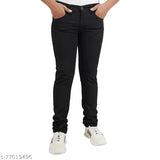 Mens solid denim jeans, pack of 1. Includes sizes 28, 30, and 32. Indian-made men's denim jeans on display