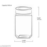 Transparent glass airtight pickle jars, stylish pack of 6 for kitchen storage