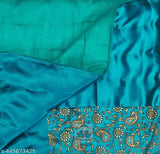 Silk gold printed cotton single bed quilt by PINAARAS INTERIOR, floral hand block design, Indian handicraft, ideal for mild winter