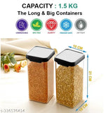 Unbreakable black airtight 1500ml dry fruit containers set of 8, perfect for kitchen storage