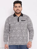 Wild West Men's checkered cotton grey plus size long sleeved t-shirt, stylish printed for men party wear, 6XL (chest 59in, length 33in), India origin