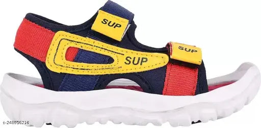 Colorblocked net EVA sandals for kids, durable, slip-resistant, and comfortable with Velcro fastening