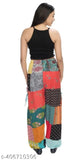 Multicolor patchwork cotton harem pants for yoga, pajamas, and dancing - unique designs from India