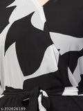 Printed Georgette jumpsuit for women, long sleeves, size S (36in bust, 50in length, 30in waist, 38in hip). Made in India