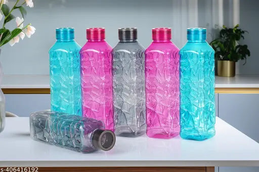 Blue food-grade plastic fridge water bottle combo (1000ml), freezer safe, leak proof - ideal for home, office, gym, school, or picnic use