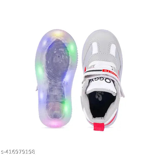 Stylish synthetic leather boys shoes in solid patterns, ideal for ages 18 months to 12 years, PVC sole and Velcro fastening