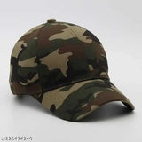 Camouflage cotton baseball cap, free size for men. Printed pattern, comfortable fit, summer sun protection. India-made
