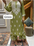 Rayon embroidered net chikankari kurta and palazzo set, three-quarter sleeves, various sizes available, India origin