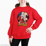 Christmas cotton blend long sleeve print sweatshirt for kids, festive holiday design