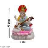 Handcrafted poly resin Laxmi Ganesh Saraswati idol decorative showpiece (12cm x 10cm x 10cm), enhancing spirituality and elegance at home or workplace