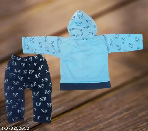 Winter wool dress for baby boys & girls, long sleeves, printed net pattern in warm winter colors