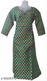 Banarasi crepe short-sleeve kurti, zari woven in soft Banarasi silk, hand wash only