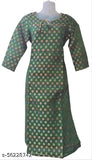 Banarasi crepe short-sleeve kurti in single sizes M, L, XL. Hand-washed Indian silk wear with stylish zari woven pattern