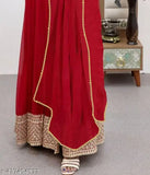 Georgette embroidered Anarkali gown with dupatta set (XXL), traditional Indian fashion wear