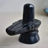 Small black marble Shivling for puja home temple, 5.5 cm idol