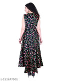 Sleeveless Rayon printed gown & kurti (M-XXL), stylish Indian attire for women's functions/festivals/parties