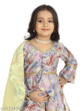 Limited Edition Kora Muslin Sharara Set for Girls - Vibrant Printed Indian Ethnic Wear, 4-11 Years, Traditional Design, Comfortable Fit