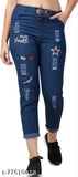 Dark blue denim Dear Youth jeans by Febrina Classic, printed net detailing on waist, size 24 (waist 24in, length 37in)