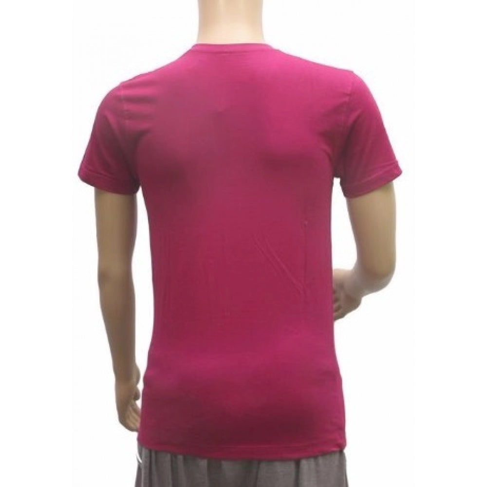 Purple hosiery mix printed men's v-neck t-shirt (XS), vibrant colors on trendy garment