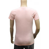 Light Pink cotton V-neck half sleeve men's t-shirt (XS), stylish printed design for casual wear