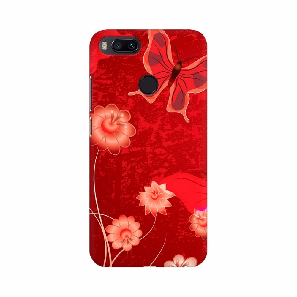 Redish butterfly and flower wallpaper mobile case cover - 100% new, high-quality phone protection with special design for all models