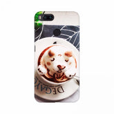 Cream-colored lightweight dog mobile case cover, protects phone from scratches and chips, perfectly fits all models with shaped holes for buttons, lens, and camera access