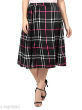 Embroidered net checked print black crepe skirt (N26-36), stylish and glamorous, Indian origin