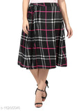 Embroidered net checked print black crepe skirt (N26-36), stylish and glamorous, Indian origin