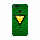 Yellowish triangle logo mobile case with green background, high-quality protection for all phones. Lightweight design with precise holes for access. 100% brand new