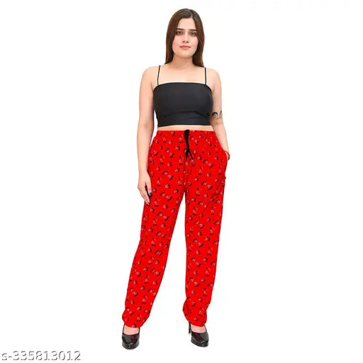 Women's/Girls cotton track pants, beautiful designs with attractive colors, maxi length lounge wear pyjamas