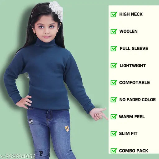 Maroon & Blue Combo Pack, Stylish High Neck Full Sleeve Woolen Sweater for Kids aged 18 years, First Bird brand