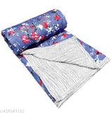 White & grey cotton blend reversible AC comforter for winter, double size bed