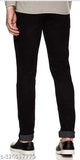 Stylish black denim jeans for boys, slim fit, mid-rise, five pockets, clean wash, India manufacturing