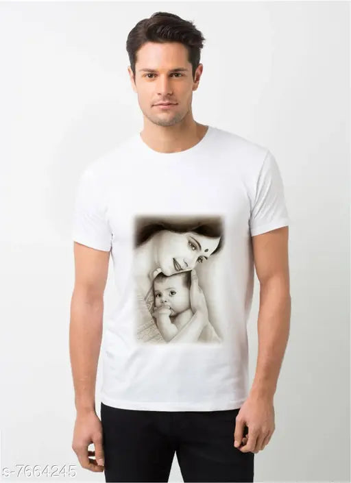 Mothers Day polyester t-shirt, printed with net design, short sleeves, size M (38" chest, 30" length)