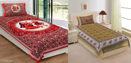 Microfiber R dandiya and jungli hathi 2nd pillow covers, 2-piece set from India (210 thread count, single size: 100x63in)