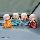 Multicolor handcrafted monk set of 4, religious idols for home/office/car decor