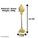 Brass Lord Murugan Idol, 6-inch traditional Indian god figurine, sturdy brass finish