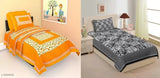 Comfy Stylish Cotton single bedsheet combo pack of 2, 160 thread count, Indian-made bedding for bedroom
