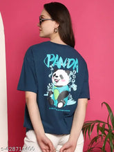 Cotton printed oversize t-shirt - casual wear women, loose fit, short sleeves