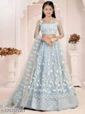 Embroidered net lehenga choli set for kids, 1050 pieces, 3-14 years, Indian origin