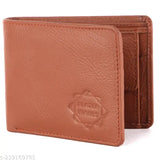 Leather tan wallet for men, 5 compartment design, free size, made in India