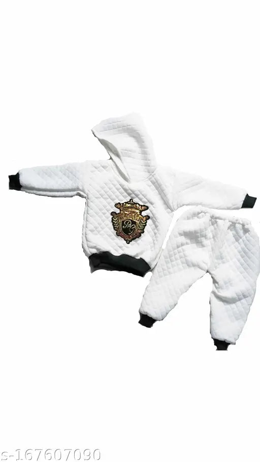 White embroidered wool long-sleeve onesie, 0-3 months, Indian origin