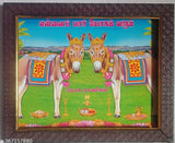 Indian donkey wall hanging photo frame, 12x9 inches, features Lucky Donkeys motif