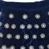 Vintage velvet kids lehenga-choli set, self-designed with embroidered patterns, Indian origin