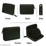 Exclusive Black Leatherite RFID-Blocking Card Wallet, perfect for storing up to 15 cards and 11 slots, ideal for on-the-go organization